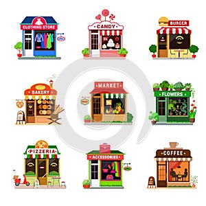 Shop store entrance icon for app game flat vector