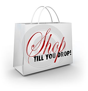 Shop Till You Drop Shopping Bag Sale Discount Advertising photo