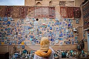 A shop with traditional handicrafts. Iraz. Yazd