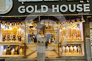 Shop window in Dubai Gold Souk UAE