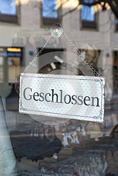 Shop window of a shop with the sign