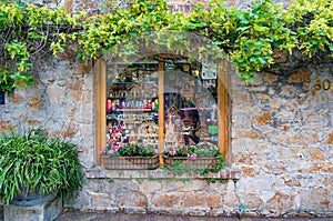 Shop window with souvenirs