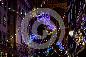 Shop-window and street decoration of Strasbourg before Christmas