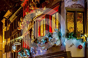 Shop-window and street decoration of Strasbourg before Christmas