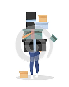 Shopaholism flat color vector faceless character photo