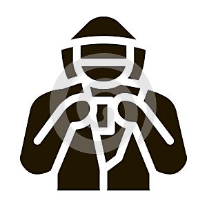 Shoplifter with Goods Icon Vector Glyph Illustration photo