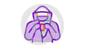 Shoplifter with Goods Icon Animation