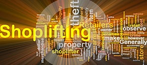 Shoplifting background concept glowing photo