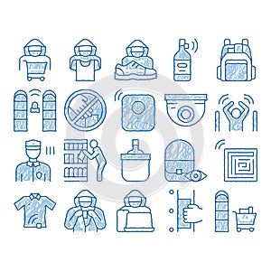 Shoplifting icon hand drawn illustration