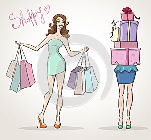 Shopoholic shopping girls fashion sale