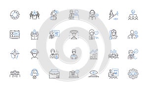 Shopper service line icons collection. Assistance, Support, Response, Helpfulness, Speediness, Professionalism