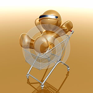 Shopping 3d humanoid icon photo