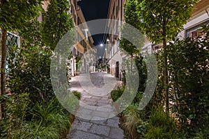 Shopping alley in Milan by night photo