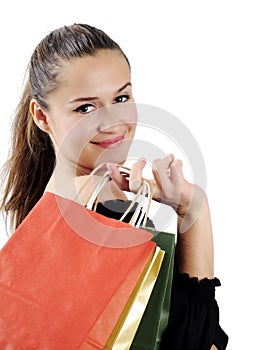 Shopping attractive young woman
