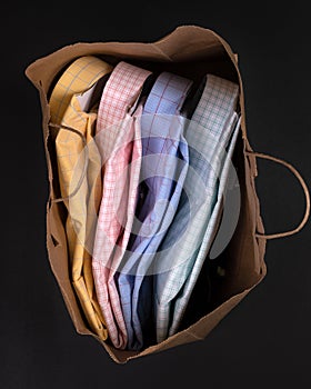 Shopping Bag with Dress Shirts for Men