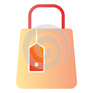 Shopping bag flat icon. Mall bag color icons in trendy flat style. Store package gradient style design, designed for web