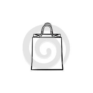 Shopping bag hand drawn outline doodle icon.