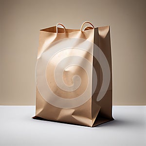 Shopping Bag, Handbag Mockup, Shoppingbag with Copy Space, Paper Tote, Abstract Generative AI Illustration