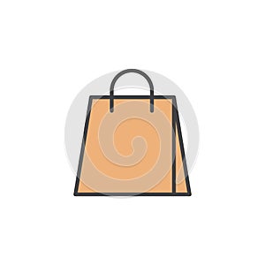 Shopping bag icon in colored version