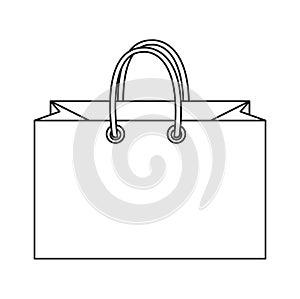 Shopping bag icon, doodle, line style. Colorful sign symbol. Paper bags on a white background. Gift package