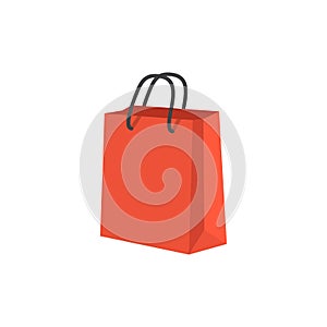 Shopping bag icon in flat style. Package vector illustration on isolated background. Purchase sign business concept