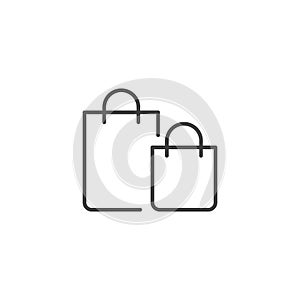 Shopping bag icon in flat style. Package vector illustration on isolated background. Purchase sign business concept