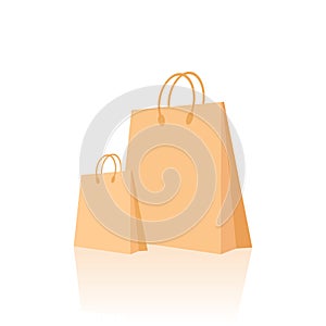 Shopping bag icon in flat style. Package vector illustration on isolated background. Purchase sign business concept