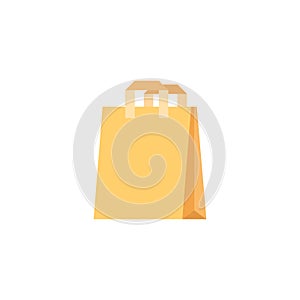 Shopping bag icon in flat style. Package vector illustration on isolated background. Purchase sign business concept