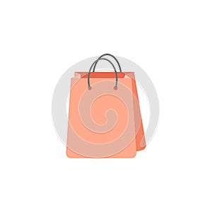 Shopping bag icon in flat style. Package vector illustration on isolated background. Purchase sign business concept