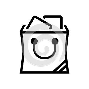 Shopping bag icon. Online shop or e-shop concept