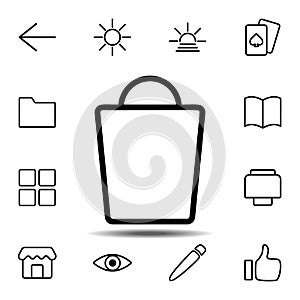 Shopping bag icon. Simple thin line, outline vector element of minimalistic, web icons set for UI and UX, website or mobile