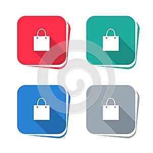 Shopping bag icon on square button