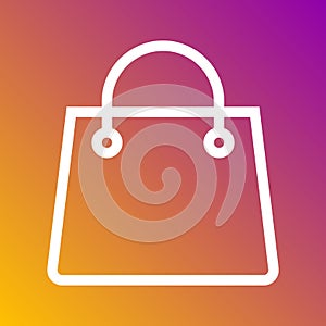 Shopping bag icon in trendy flat style isolated on grey background. Internet and ecommerce symbol for your design, logo, UI. Vecto