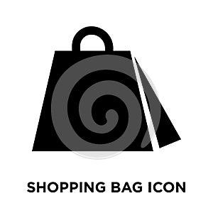 Shopping bag icon vector isolated on white background, logo concept of Shopping bag sign on transparent background, black filled