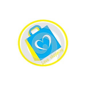 shopping bag illustration icon logo vector