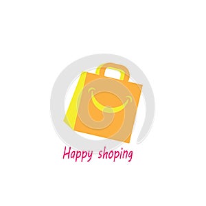 shopping bag illustration icon logo vector