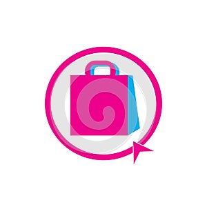 shopping bag illustration icon logo vector