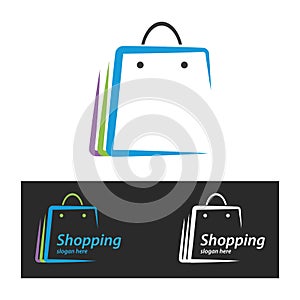 Shopping bag illustration logo