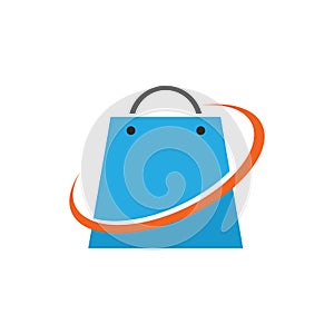 Shopping bag illustration logo