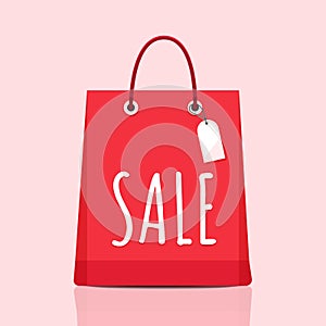 Shopping bag and item fashion gadget clothier. Illustrator vector set. photo