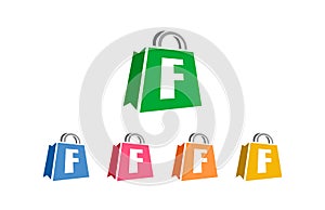 Shopping Bag Letter F Logo