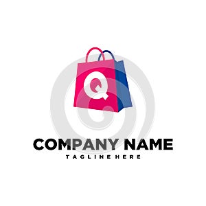 Shopping Bag Letter Q Logo template