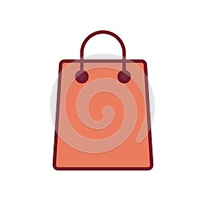 Shopping bag line and fill style icon vector design