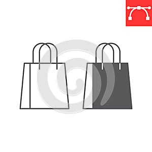 Shopping bag line and glyph icon