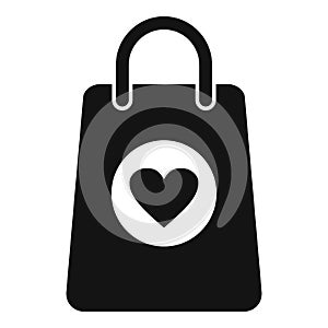 Shopping bag list icon simple vector. Desire items care