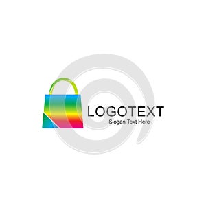 Shopping bag logo colorful for online shopping company