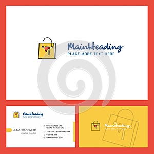 Shopping bag Logo design with Tagline & Front and Back Busienss Card Template. Vector Creative Design