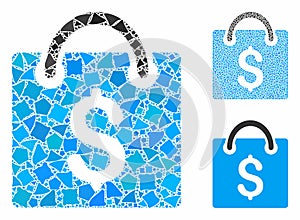 Shopping bag Mosaic Icon of Joggly Pieces