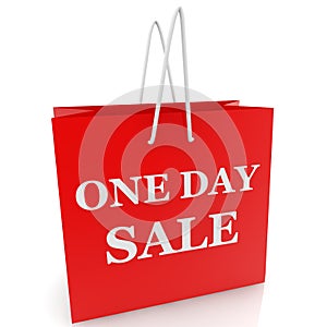 Shopping bag with one day sale concept