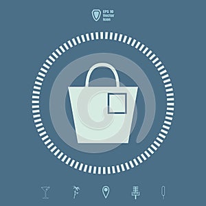 Shopping bag with poket vector icon